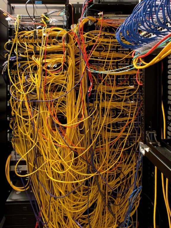 MakerBot server room before infrastructure overhaul